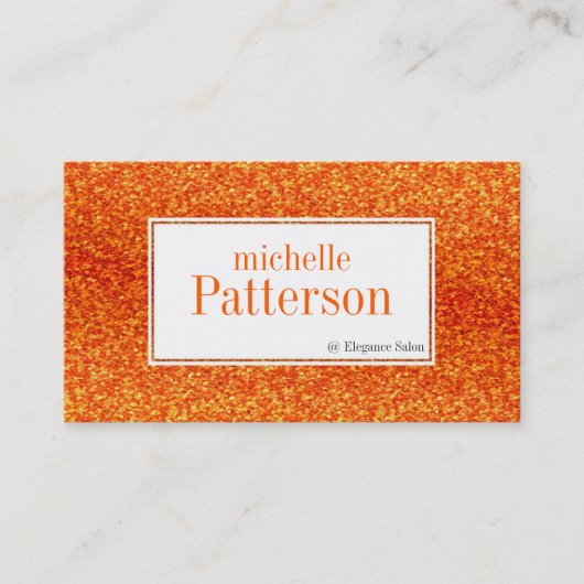 Brite Orange Glitzer Ernennung Visitenkarten Terminkarte (Vorderseite)