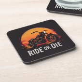 Brite-T Motorradfahrt oder stirb 0019613 Getränkeuntersetzer (Linke Seite)