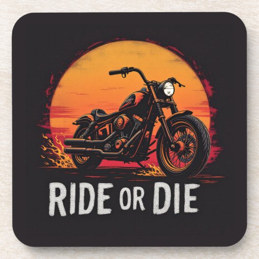 Brite-T Motorradfahrt oder stirb 0019613 Getränkeuntersetzer (Vorderseite)