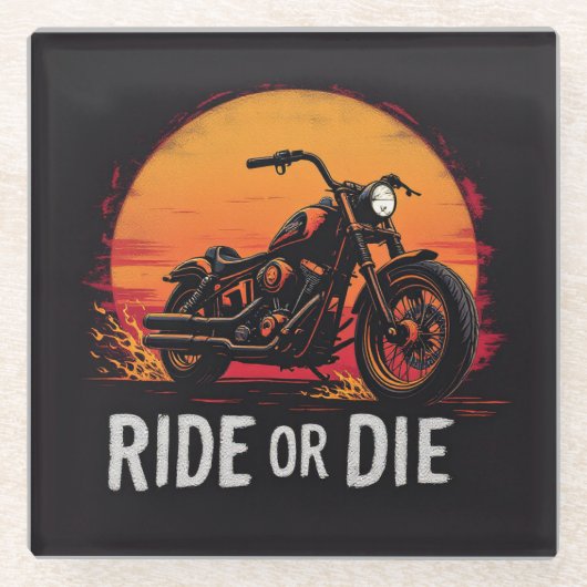 Brite-T Motorradfahrt oder stirb 0019613 Glasuntersetzer (Vorderseite)