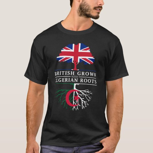 Briten gewachsen mit Algerier-Wurzel- T-Shirt (Vorderseite)