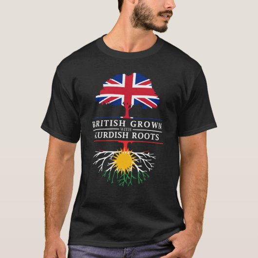 Briten gewachsen mit kurdischem Wurzel- T-Shirt (Vorderseite)