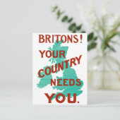 Briten! Ihr Land braucht Sie Postkarte (Stehend Vorderseite)
