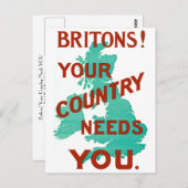 Briten! Ihr Land braucht Sie Postkarte (Vorne/Hinten)