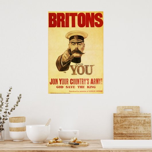 Briten Will dich, Lord Kitchener Poster (Küche)