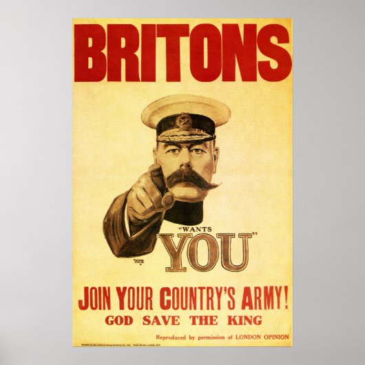 Briten Will dich, Lord Kitchener Poster (Vorne)