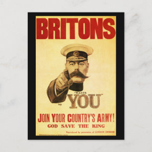 Briten Will dich, Lord Kitchener Postkarte