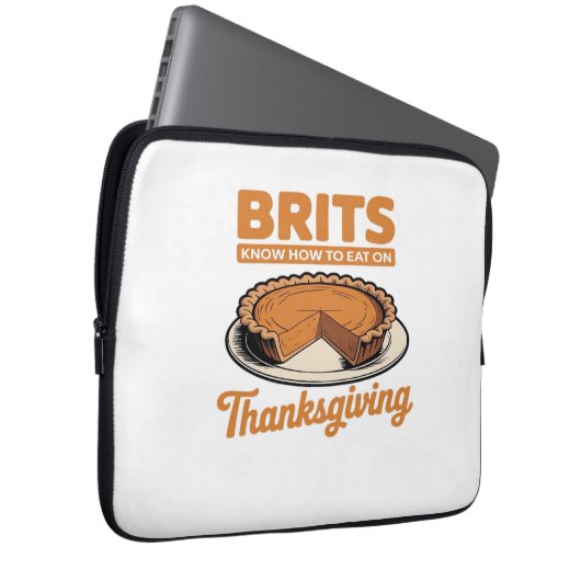 Briten wissen, wie man auf Erntedank isst Oversize Laptopschutzhülle (Vorne Rechts)