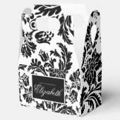 Britin aus schwarz-weiß Damast Geschenkschachtel (Geöffnet)