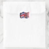 Britisch-amerikanische Wave-Flagge Herz-Aufkleber (Tasche)