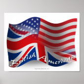 Britisch-amerikanische Wave-Flagge Poster (Vorne)