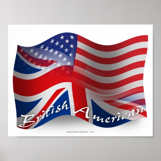 Britisch-amerikanische Wave-Flagge Poster (Vorne)