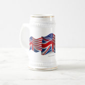 Britisch-Amerikanische wellenartig bewegende Bierglas (Vorderseite Links)