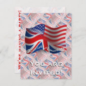 Britisch-Amerikanische wellenartig bewegende Einladung (Vorne/Hinten)