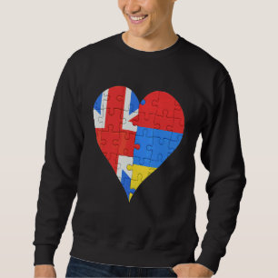 Britisch-Armenisches Flaggenherz Sweatshirt