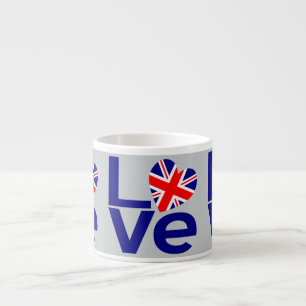 Britisch Blau LIEBT UK-Flagge Herz Espressotasse