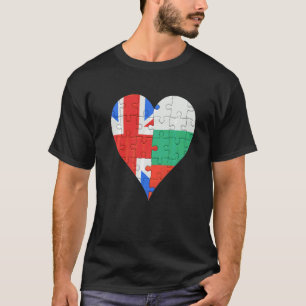 Britisch-Bulgarisches Flaggenherz T-Shirt