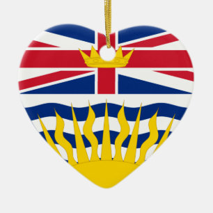 Britisch-Columbia-Flaggen-Herz Keramik Ornament