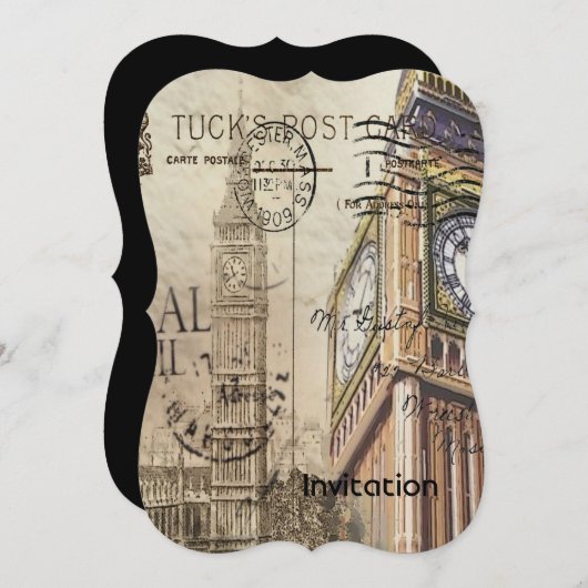 Britisch-England-Langdon-Uhrturm Big ben Einladung (Vorne/Hinten)