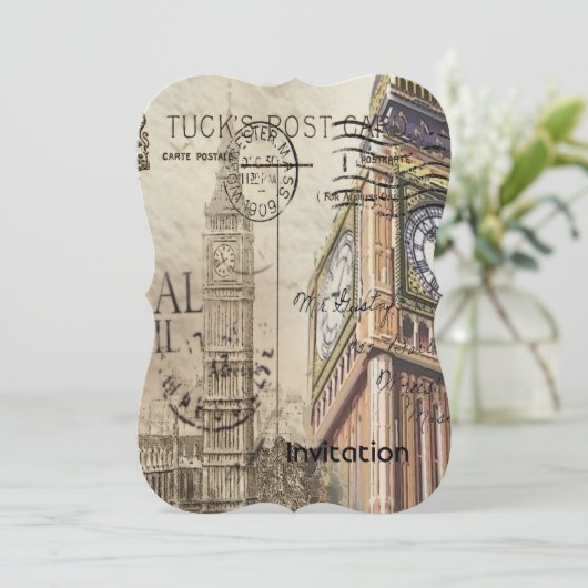 Britisch-England-Langdon-Uhrturm Big ben Einladung (Stehend Vorderseite)