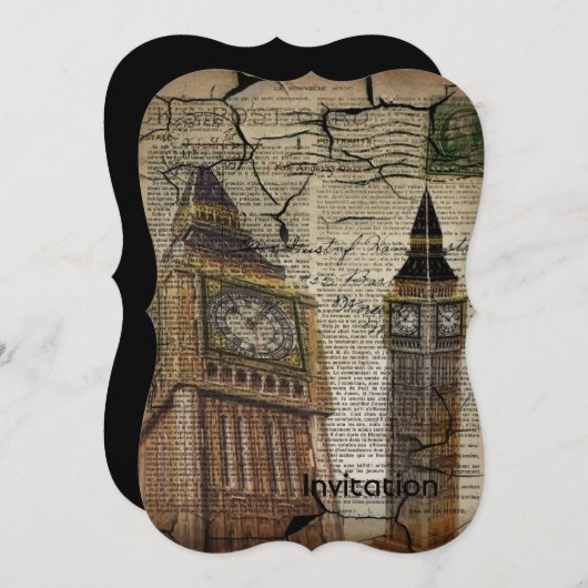 Britisch-England-Langdon-Uhrturm Big ben Einladung (Vorne/Hinten)