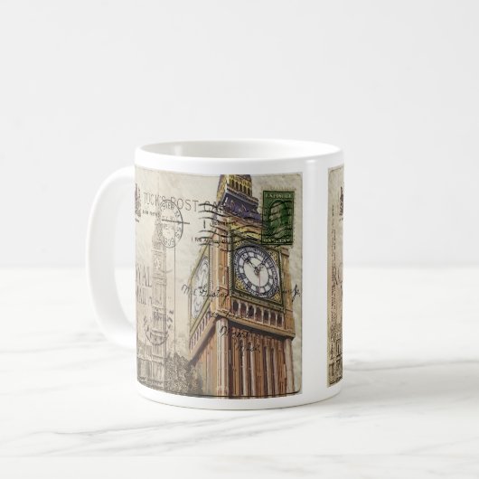 Britisch-England-Langdon-Uhrturm Big ben Kaffeetasse (Vorderseite Links)
