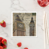 Britisch-England-Langdon-Uhrturm Big ben Serviette (Beispiel)