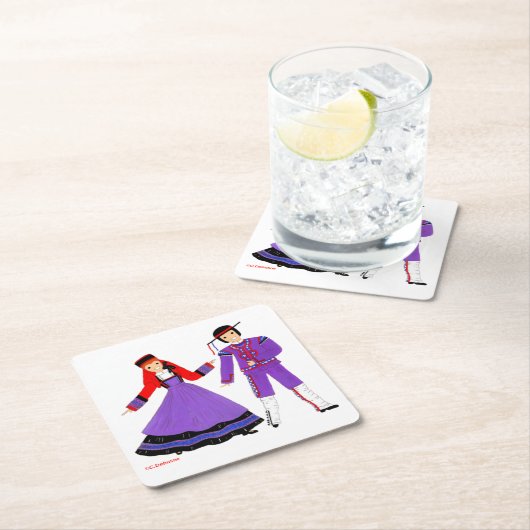 Britisch-französischer Anzug Rechteckiger Pappuntersetzer (Vor Ort)