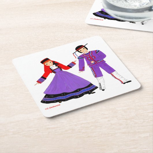 Britisch-französischer Anzug Rechteckiger Pappuntersetzer (angewinkelt)