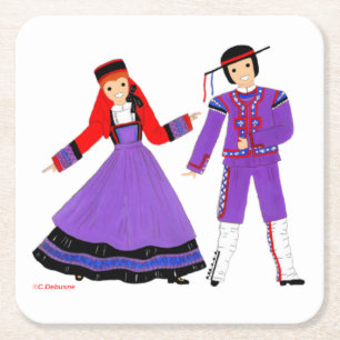 Britisch-französischer Anzug Rechteckiger Pappuntersetzer