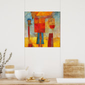 Britisch gefärbt Modernes Anstract Drei Freunde Poster (Küche)