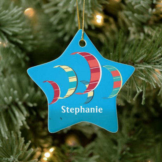 Britisch gefärbtes Kiteboarding Keramik Ornament (Baum)