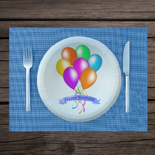 Britisch gefärbtes Mittagessen Geburtstag Balloons Pappteller