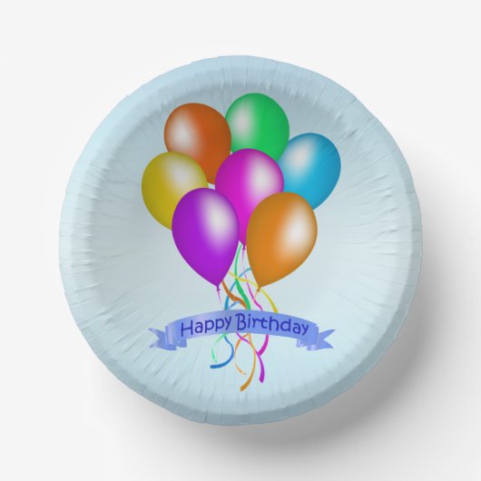 Britisch gefärbtes Mittagessen Geburtstag Balloons Pappteller (Vorderseite)