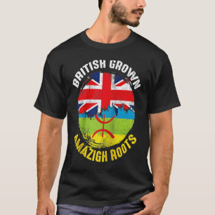 Britisch gewachsene Amazigh-Wurzeln Vintage-Flagge T-Shirt