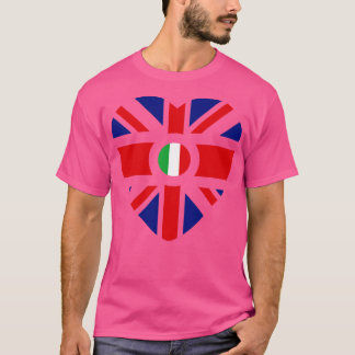 Britisch-Italienisches Fahnenherz T-Shirt