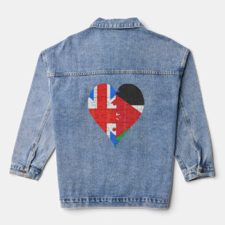 Britisch-jordanisches Flaggenherz Jeansjacke