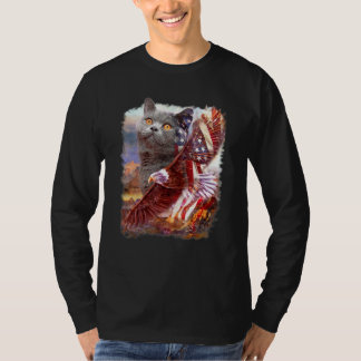 Britisch Kurzhaar Adler Amerikanische Flagge 4. Ju T-Shirt