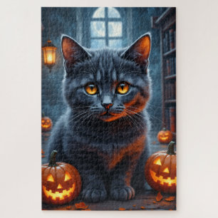 Britisch Kurzhaar-Gothic-Halloween-Porträtkunst Puzzle