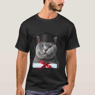 Britisch Kurzhaar Katze Abschlussfeier Mütze T-Shirt