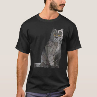Britisch Kurzhaar Katze Polygon Geometrisches Kätz T-Shirt