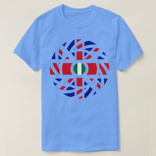 Britisch-Nigerianische multinationale Patriot-Flag T-Shirt (Design vorne)
