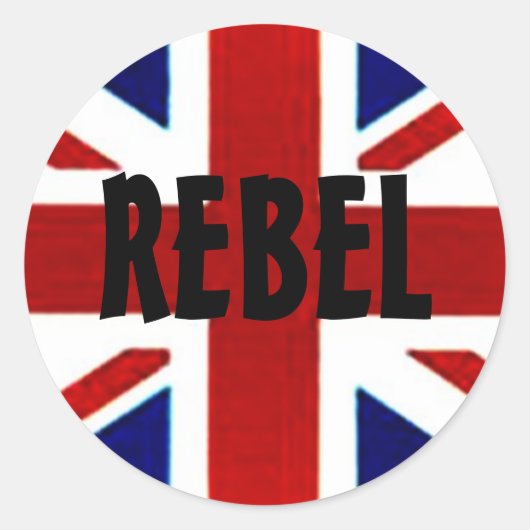 Britisch/Union Jack REBEL Aufkleber (Vorderseite)
