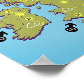 Britisch-Vintage TV-Wetterkarte Poster (Ecke)