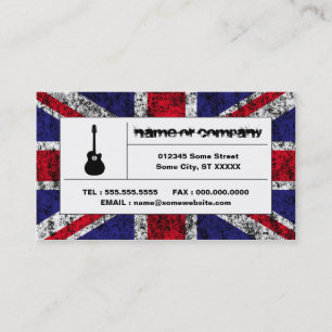britische Akustikgitarre Visitenkarte