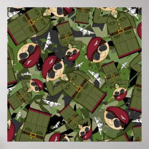 Britische Armee-Soldat-gerahmter Druck Poster