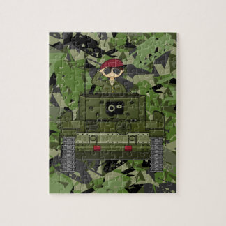 Britische Armee-Soldat im Behälter-Puzzlen Puzzle