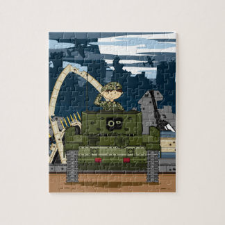 Britische Armee-Soldat-und Behälter-Szenen-Puzzle Puzzle