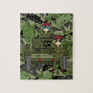 Britische Armee-Soldaten und Behälter-Puzzle Puzzle