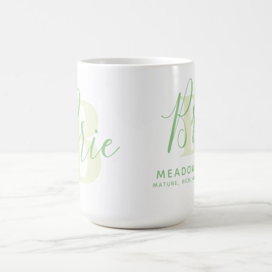 Britische Bedeutung und grüner Text in Monogramm Kaffeetasse (Mittel)